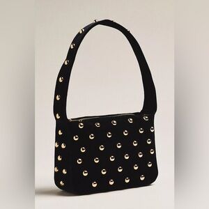 NWT - Anthropologie Studded Velvet Shoulder Bag